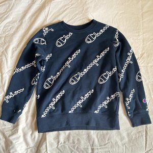 S CHAMPION Navy Blue Crewneck